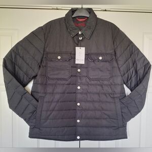 Robert Graham men's Quilted Shirt Jacket Black Snap Button Pop Art Lined